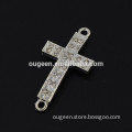 hot sell gold and silver cross crystal rhinestone metal cross connector for DIY bracelet with cross